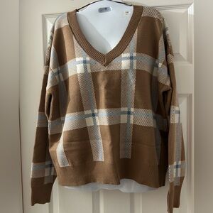 MAX STUDIO Plaid Sweater